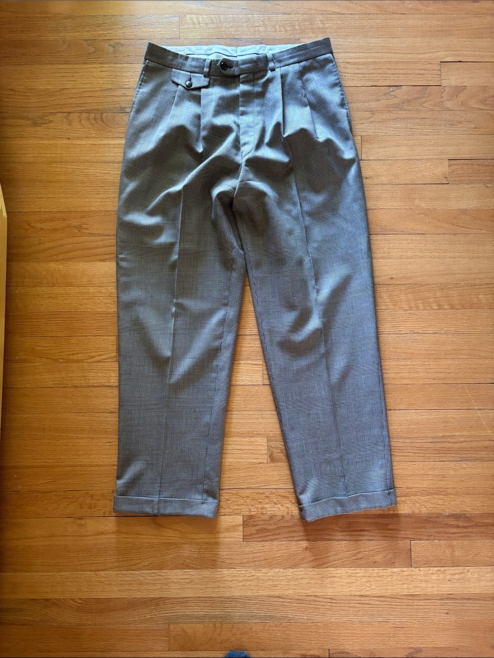 vintage Polo University by Ralph Lauren front pleat wool houndstooth print pants